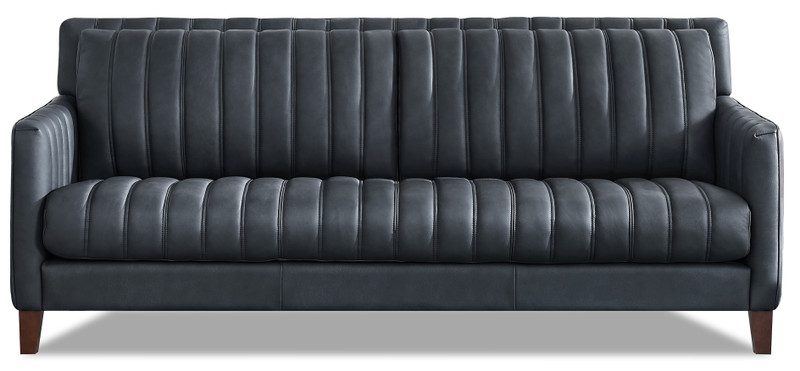Ross 84" Leather Channel Sofa - MJM Furniture