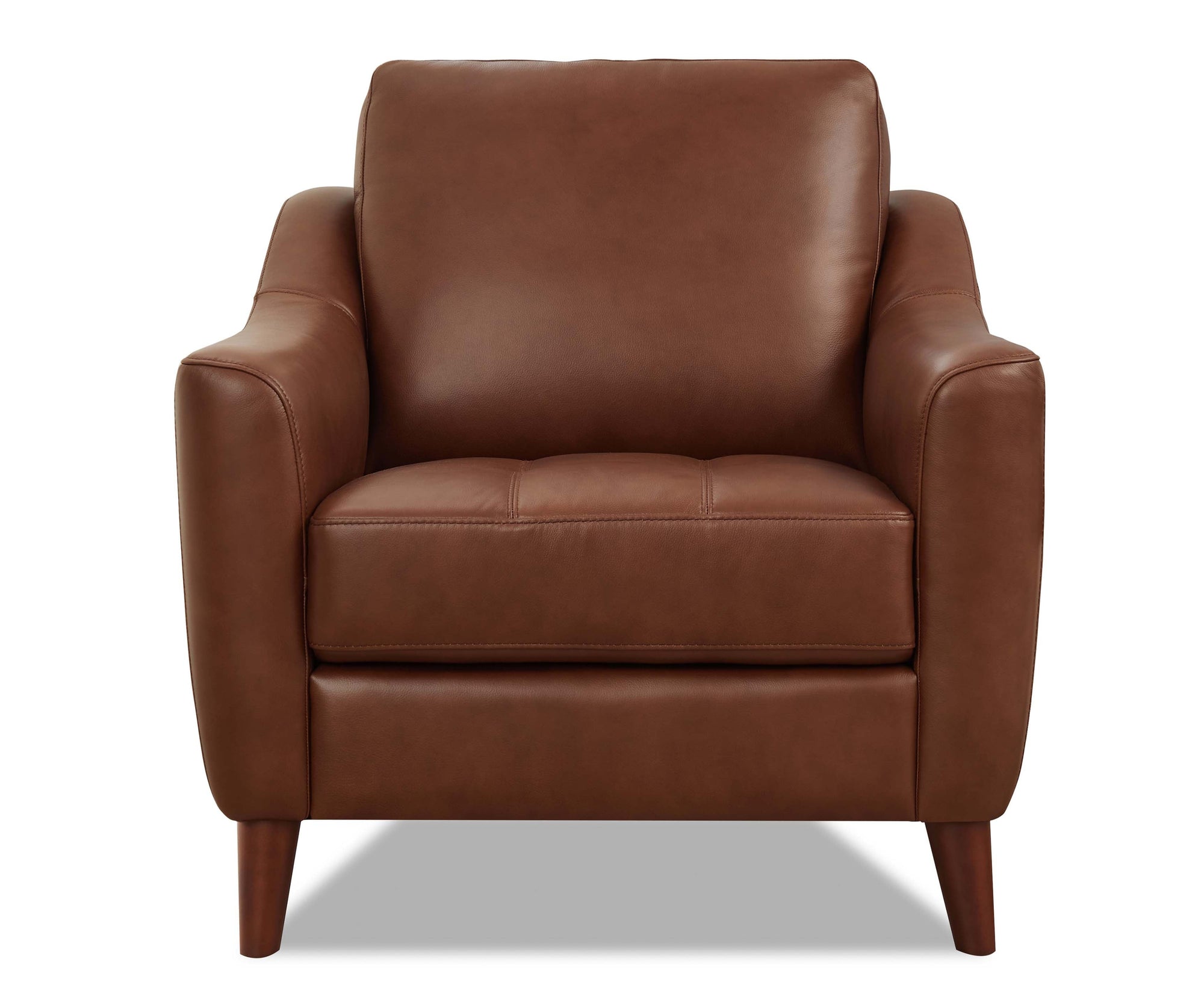 Ersa Pecan Leather Chair - MJM Furniture