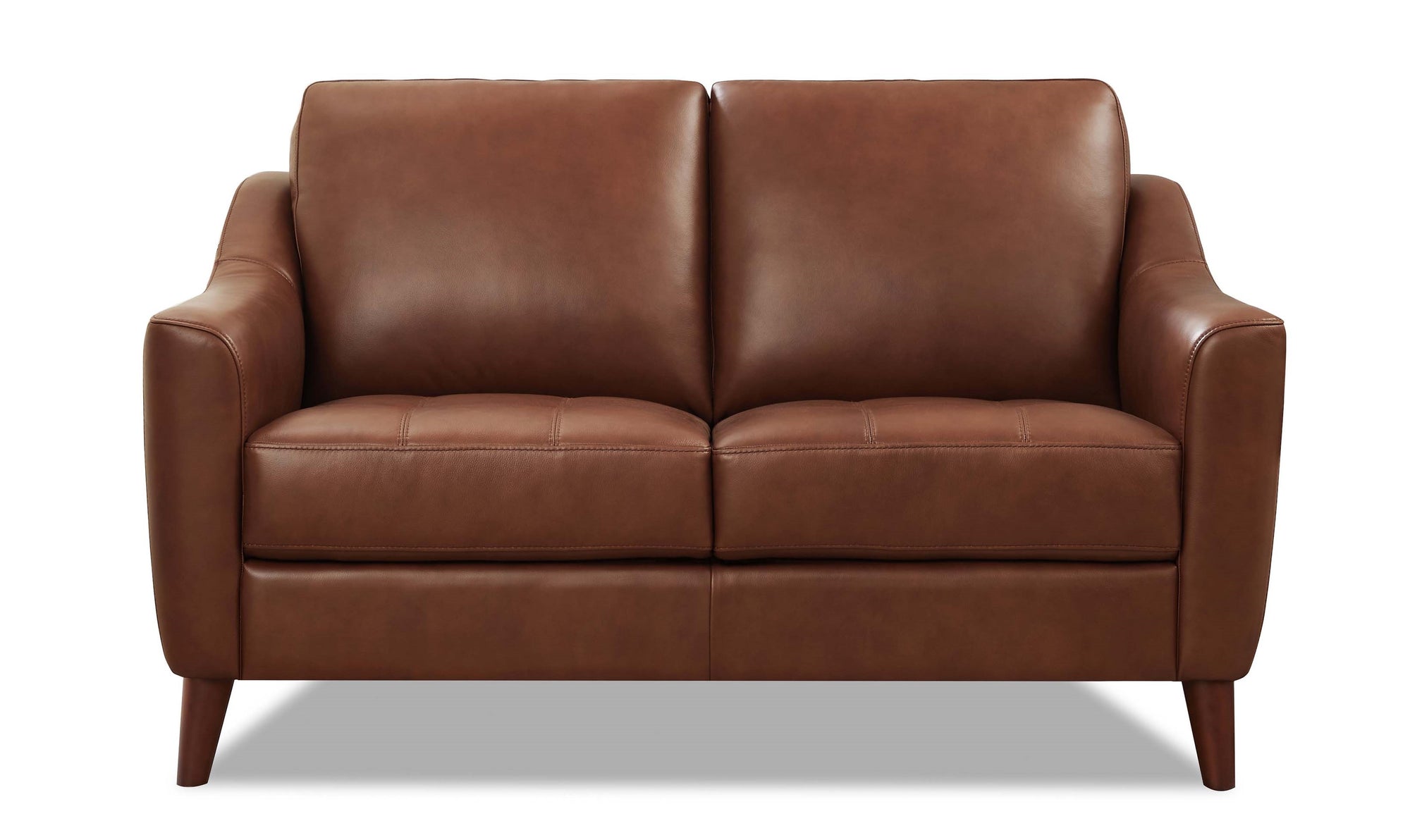 Ersa Pecan Leather Loveseat - MJM Furniture