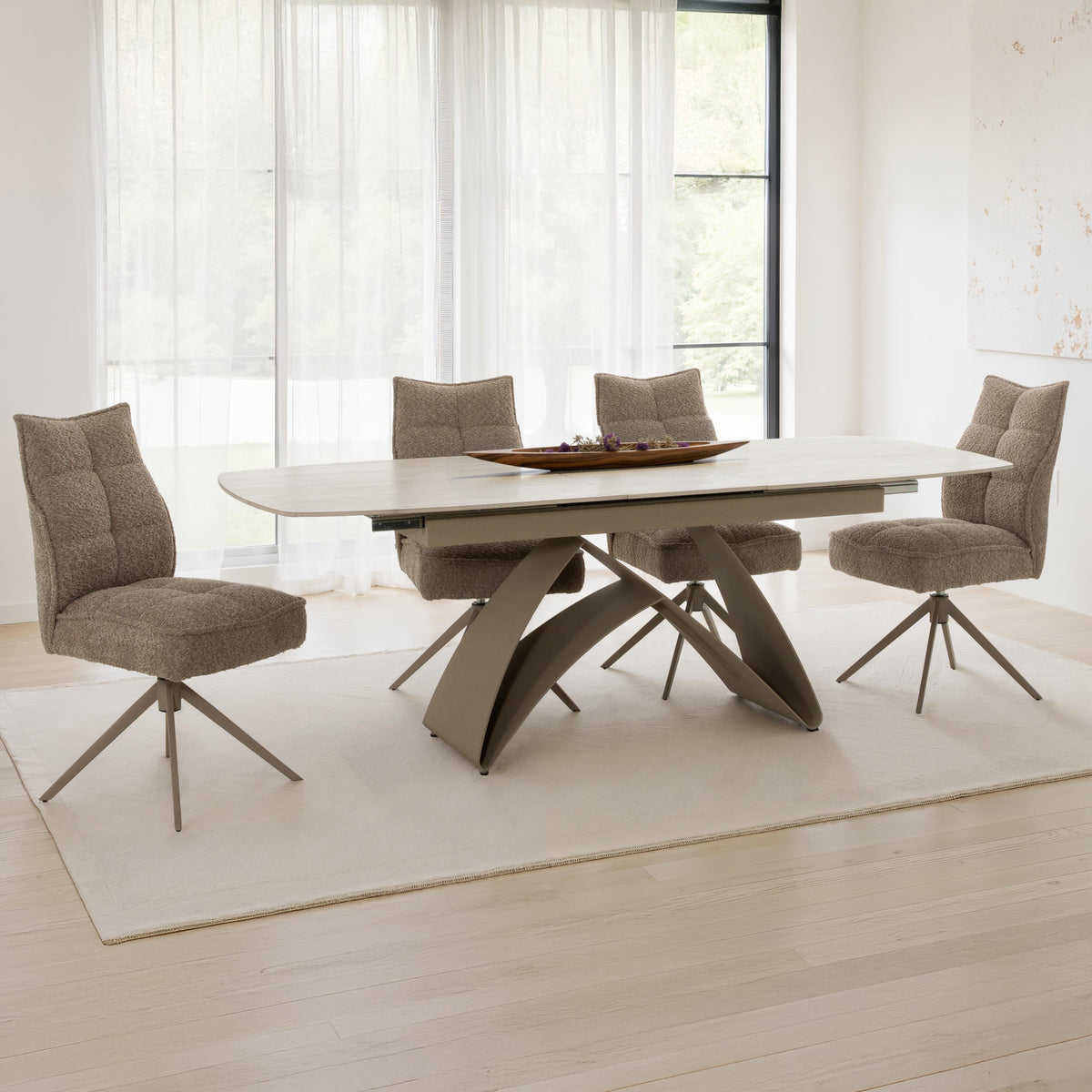 Wynn 71"/87" Extendable Travertine Stone Dining Table - MJM Furniture