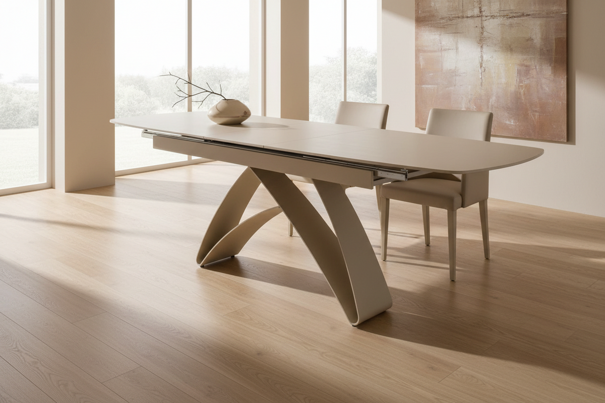 Wynn 71"/87" Extendable Travertine Stone Dining Table - MJM Furniture