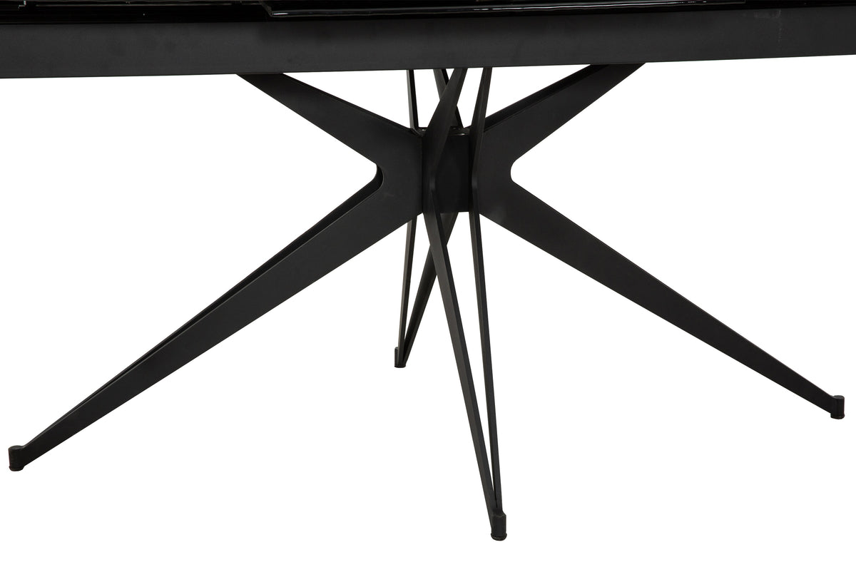 Onyx 71"/94" Extendable Bubble Glass Top Dining Table - MJM Furniture