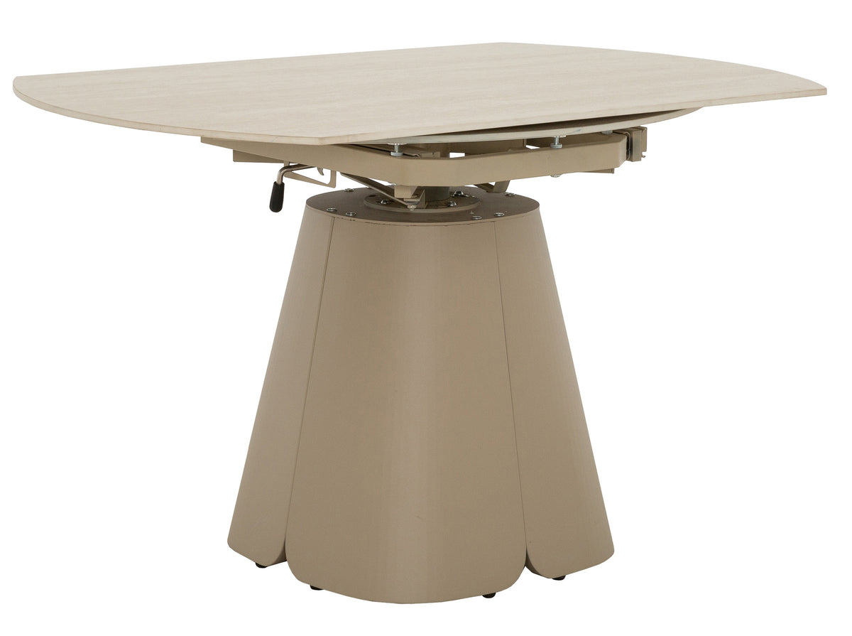 Rumi 32"/52" Extendable Travertine Round Dining Table - MJM Furniture