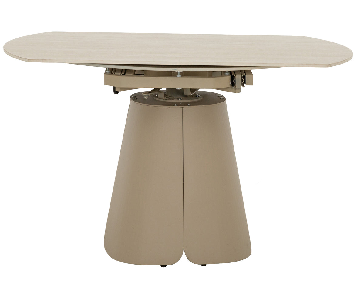 Rumi 32"/52" Extendable Travertine Round Dining Table - MJM Furniture