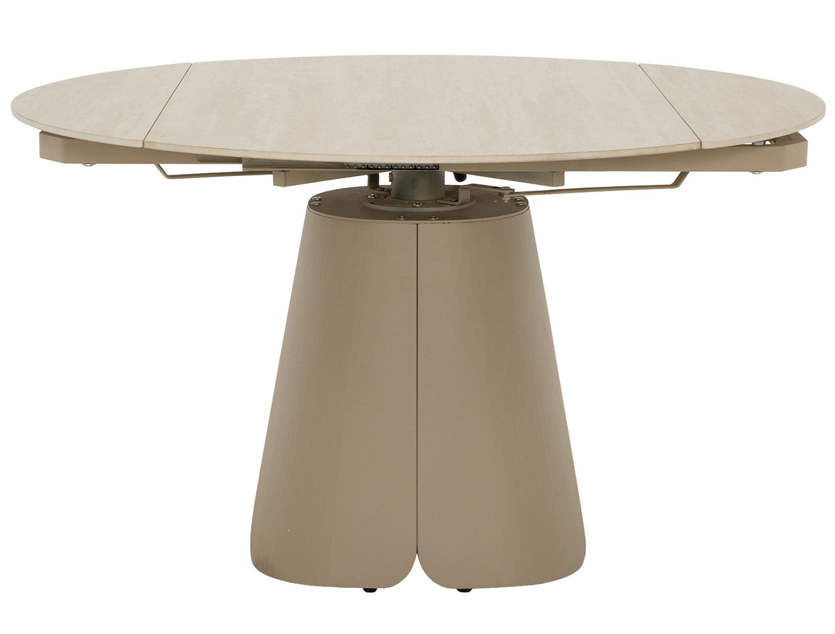 Rumi 32"/52" Extendable Travertine Round Dining Table - MJM Furniture