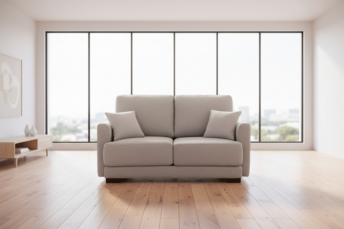 Arlo Light Gray Fabric Loveseat - MJM Furniture