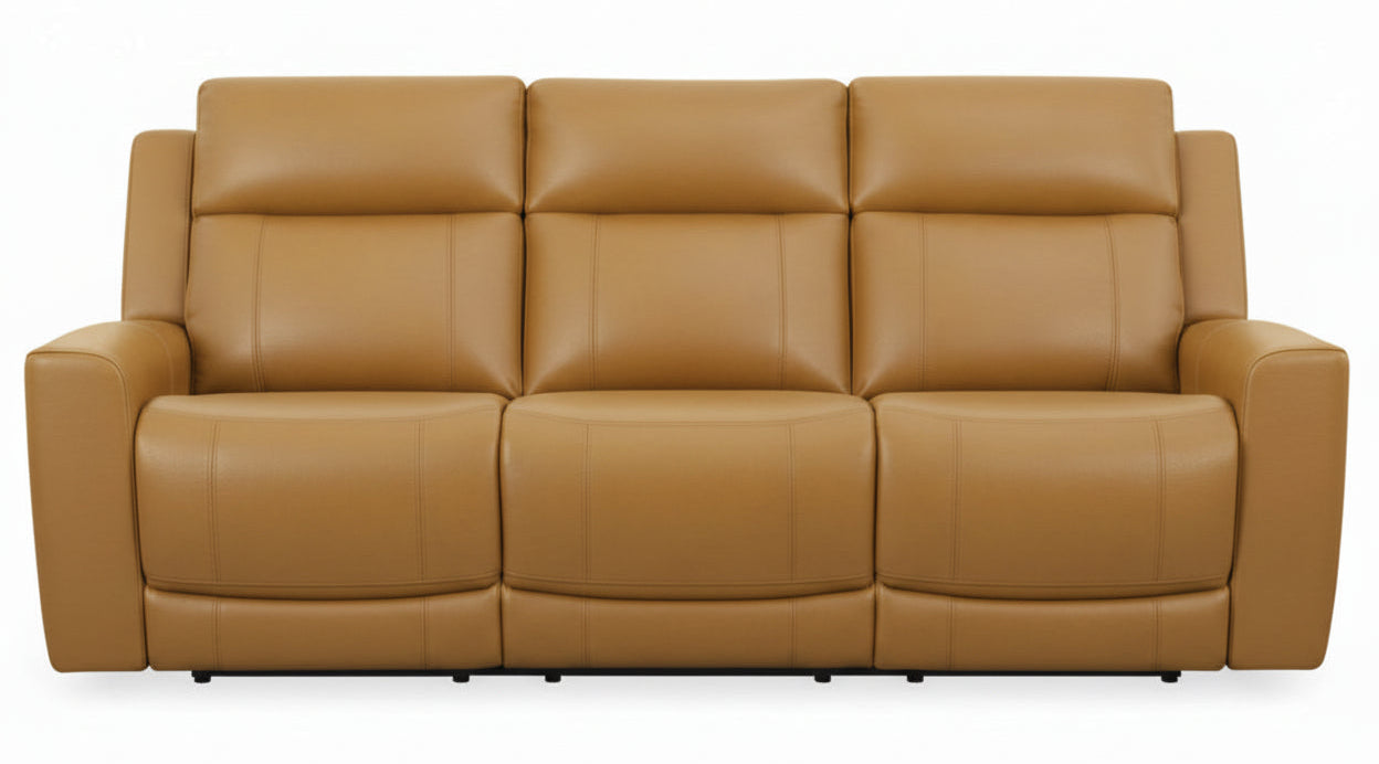 Colson Brown Leather Power Reclining Sofa - MJM Furniture