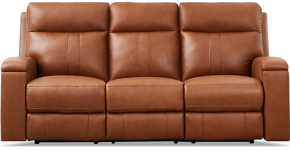 Venice Cognac Leather Power Reclining Sofa - MJM Furniture