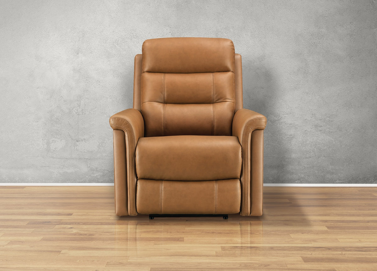 Josh 36" Cognac Leather Zero Gravity Power Reclining Chair