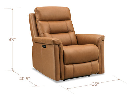 Josh 36" Cognac Leather Zero Gravity Power Reclining Chair