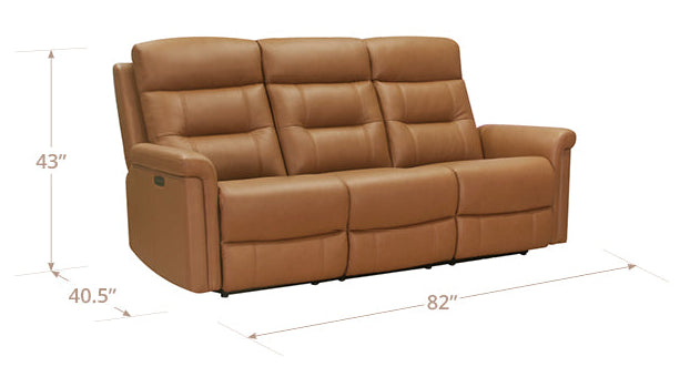 Josh 82" Cognac Leather Zero Gravity Power Reclining Sofa Reclining Seating Hydeline