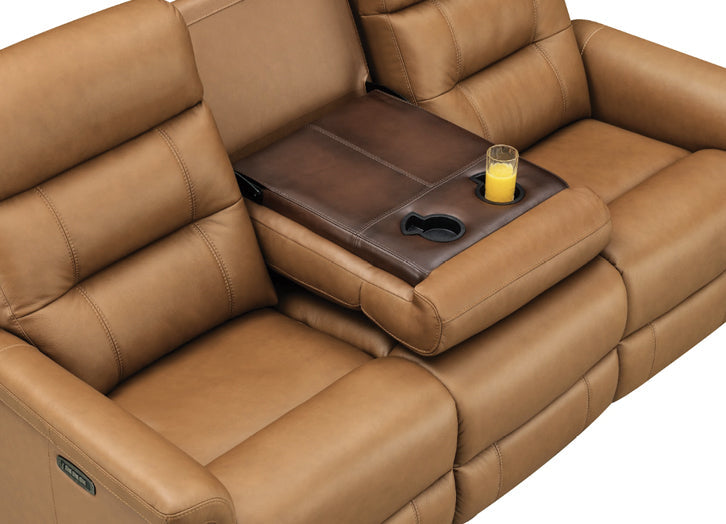 Josh 82" Cognac Leather Zero Gravity Power Reclining Sofa Reclining Seating Hydeline