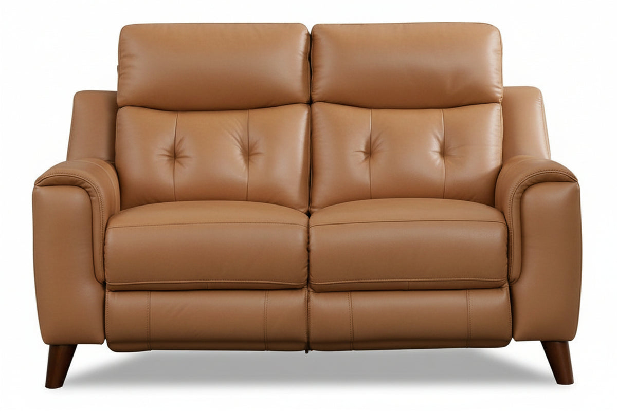 Paramount 64.5" Cognac Leather Power Reclining Loveseat - MJM Furniture