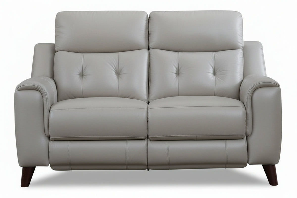 Paramount 64.5" Silver Leather Zero Gravity Power Reclining Loveseat - MJM Furniture