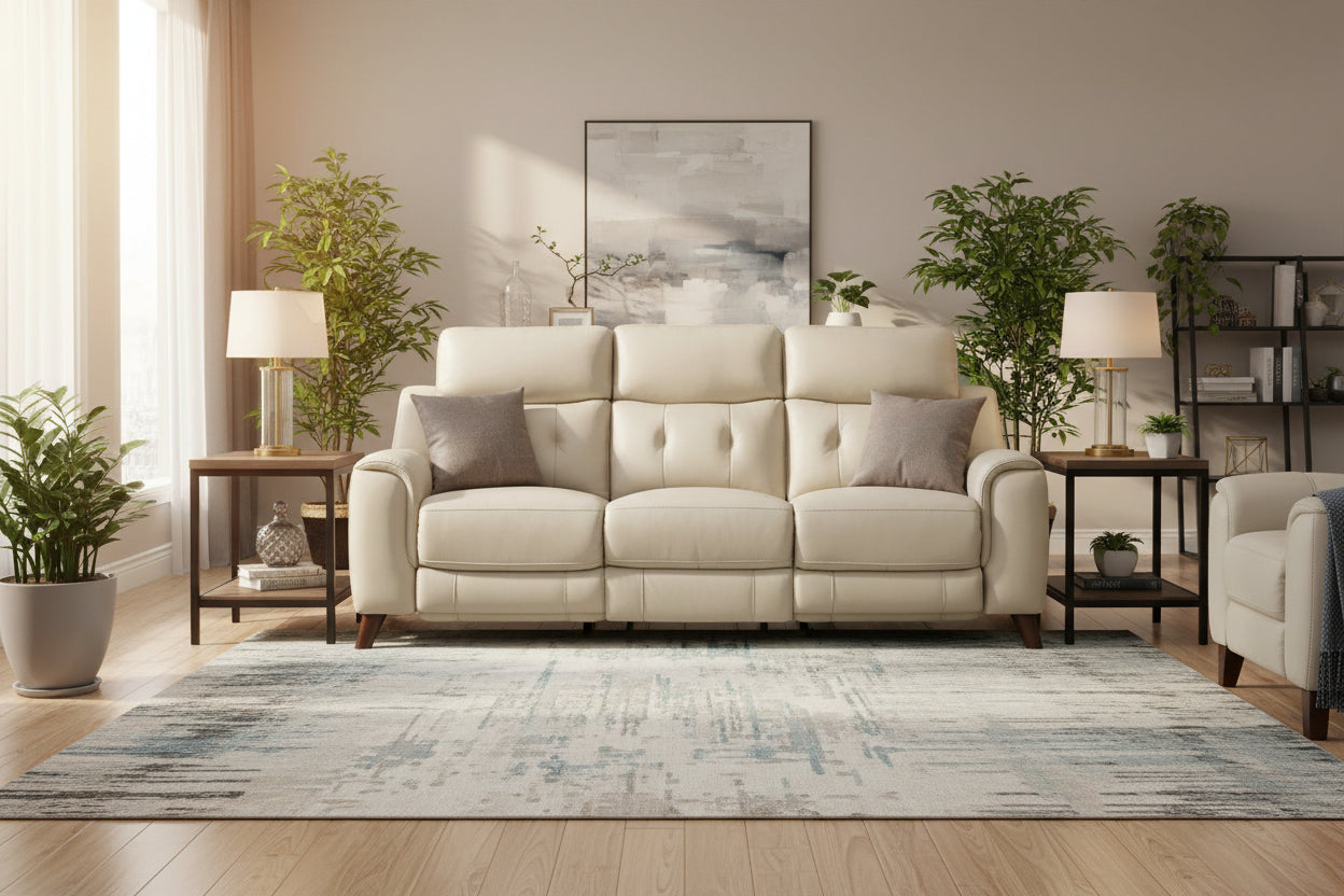 Paramount Leather Power Reclining Sofa & 2 Recliner Chairs - MJM Furniture