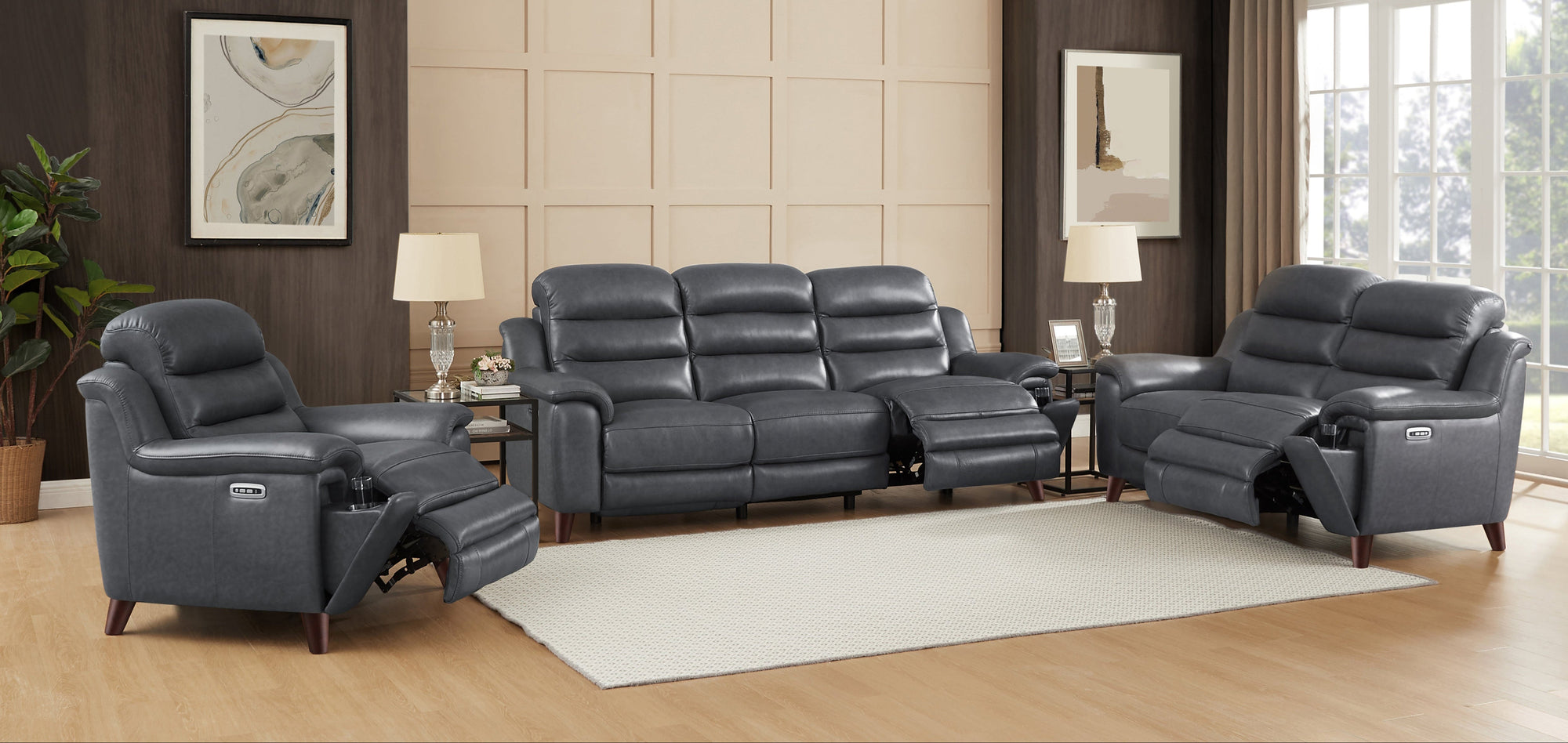 Dream Leather Power Reclining Sofa - MJM Furniture