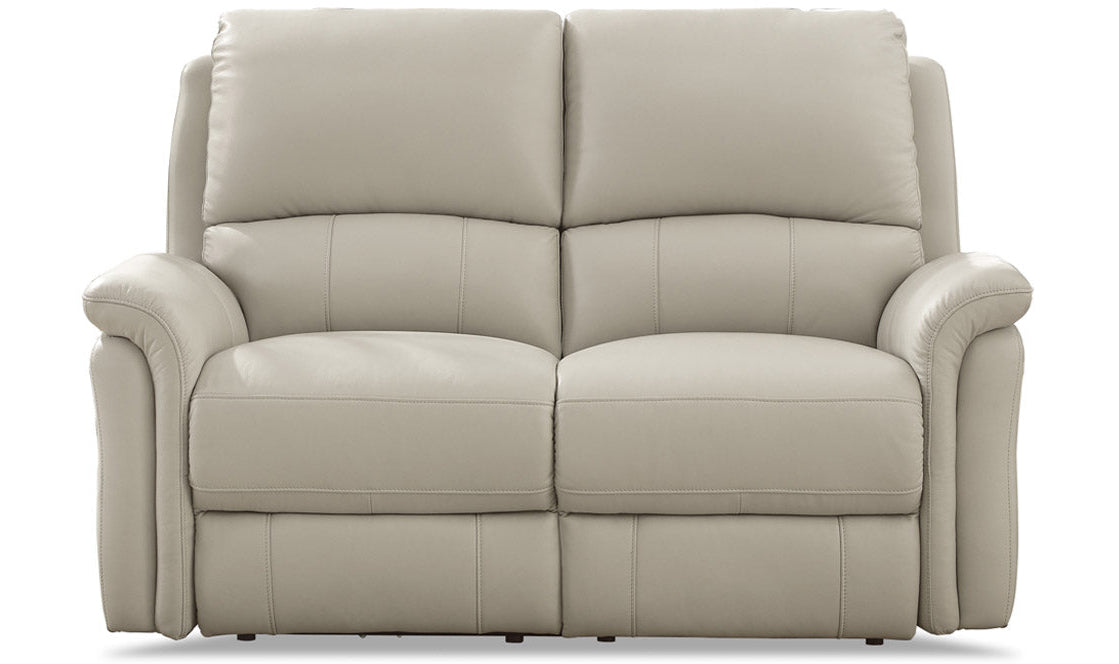 Tyler Vanilla Leather Power Reclining Loveseat - MJM Furniture
