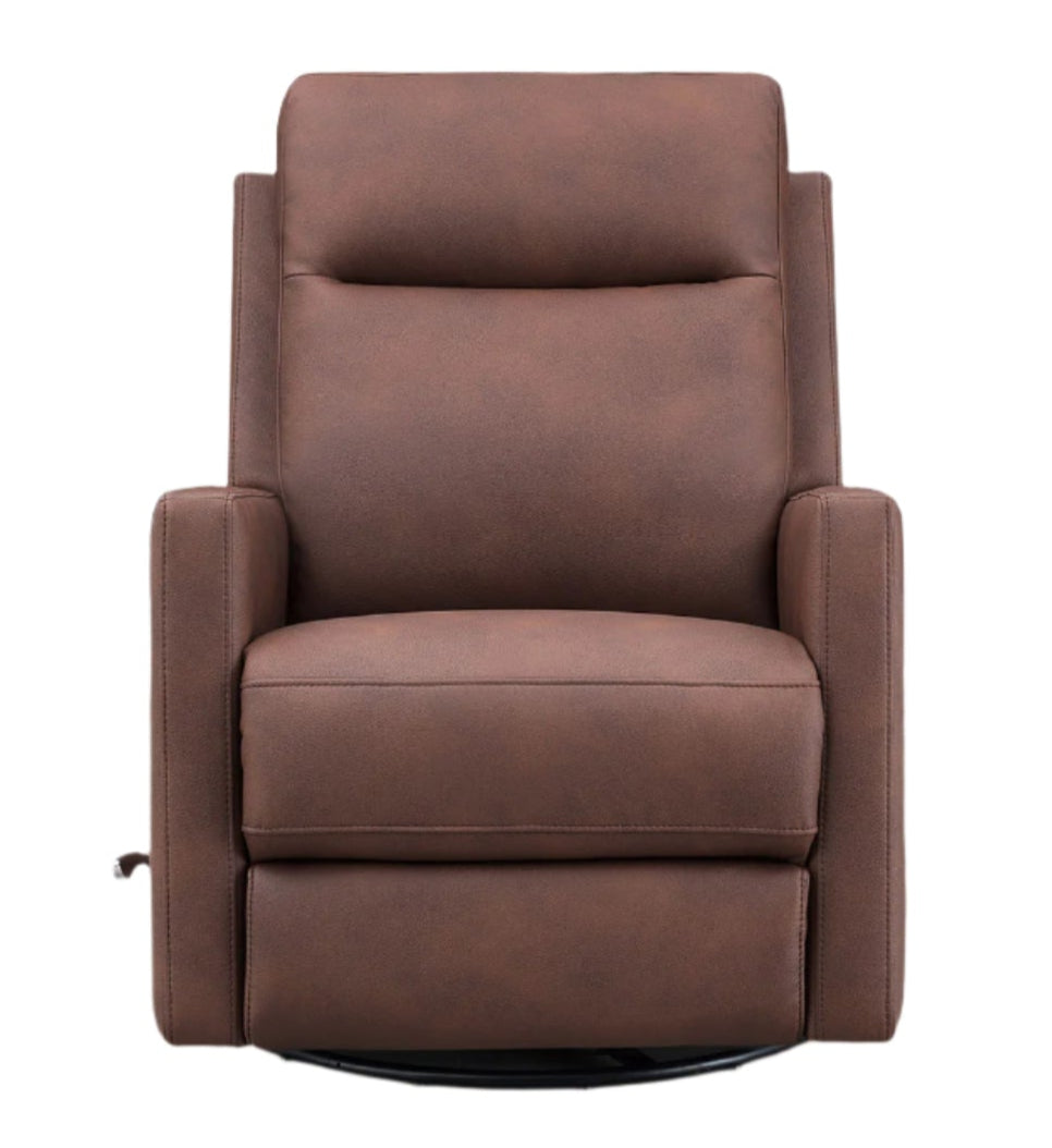 Vienna Cappuccino Fabric Swivel Glider Recliner - MJM Furniture