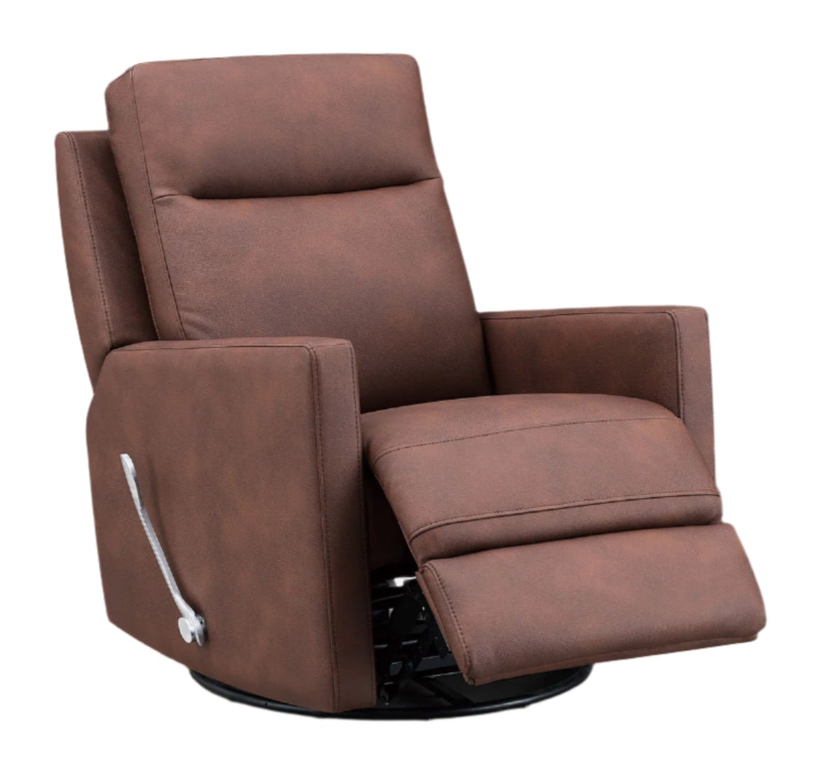 Vienna Cappuccino Fabric Swivel Glider Recliner - MJM Furniture