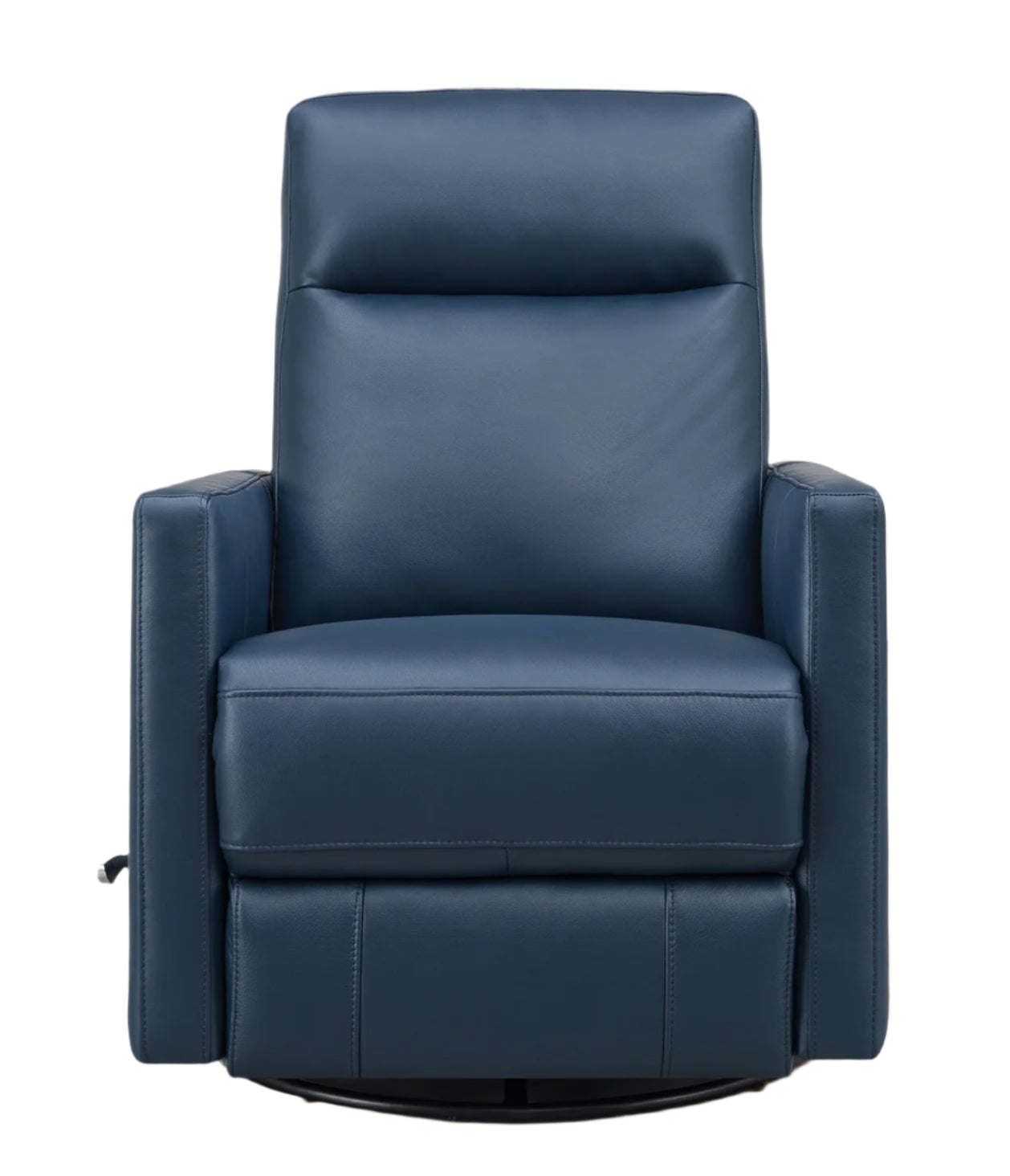 Ashby Navy Leather Swivel Glider Recliner - MJM Furniture