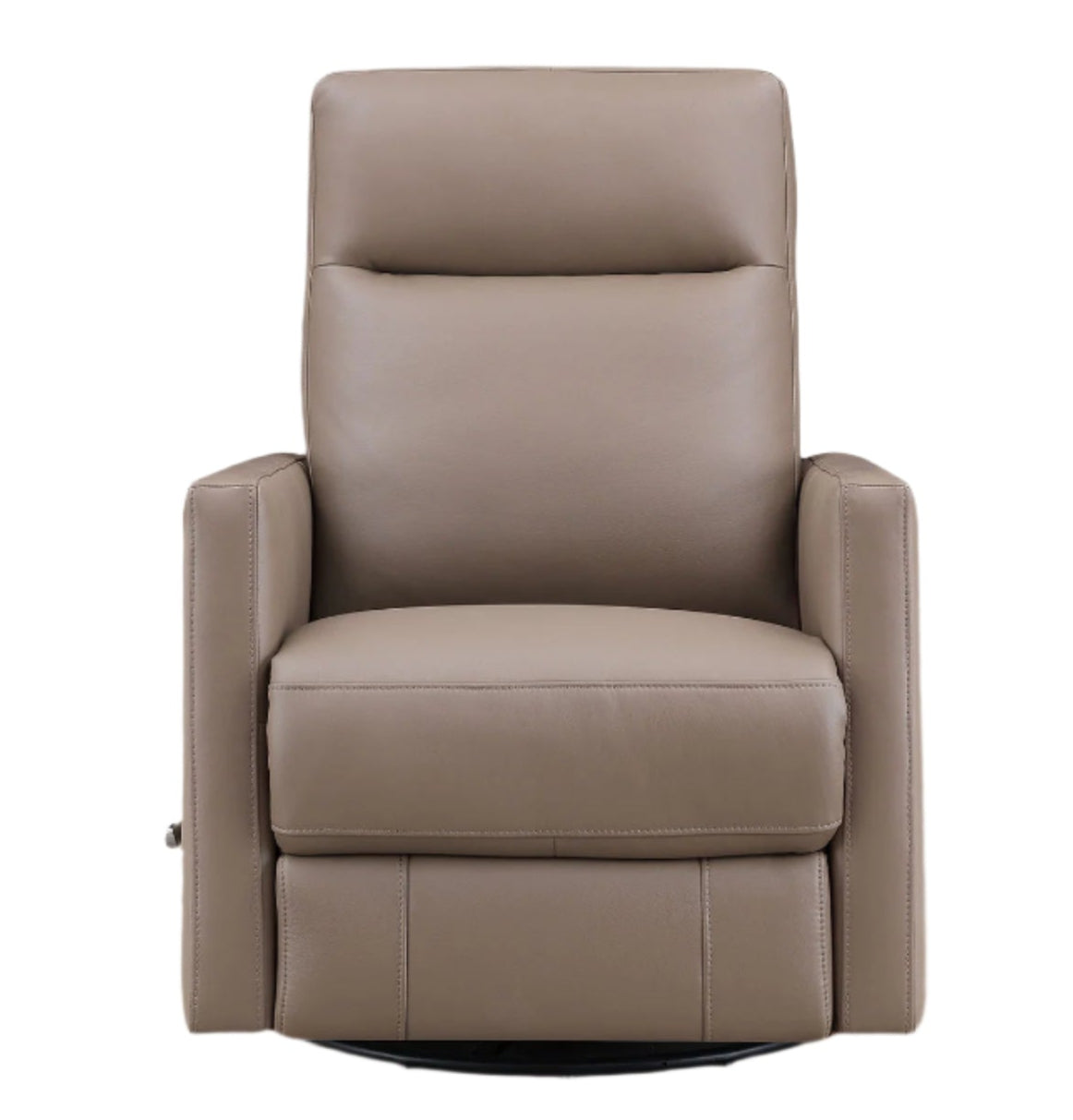 Ashby Taupe Leather Swivel Glider Recliner - MJM Furniture