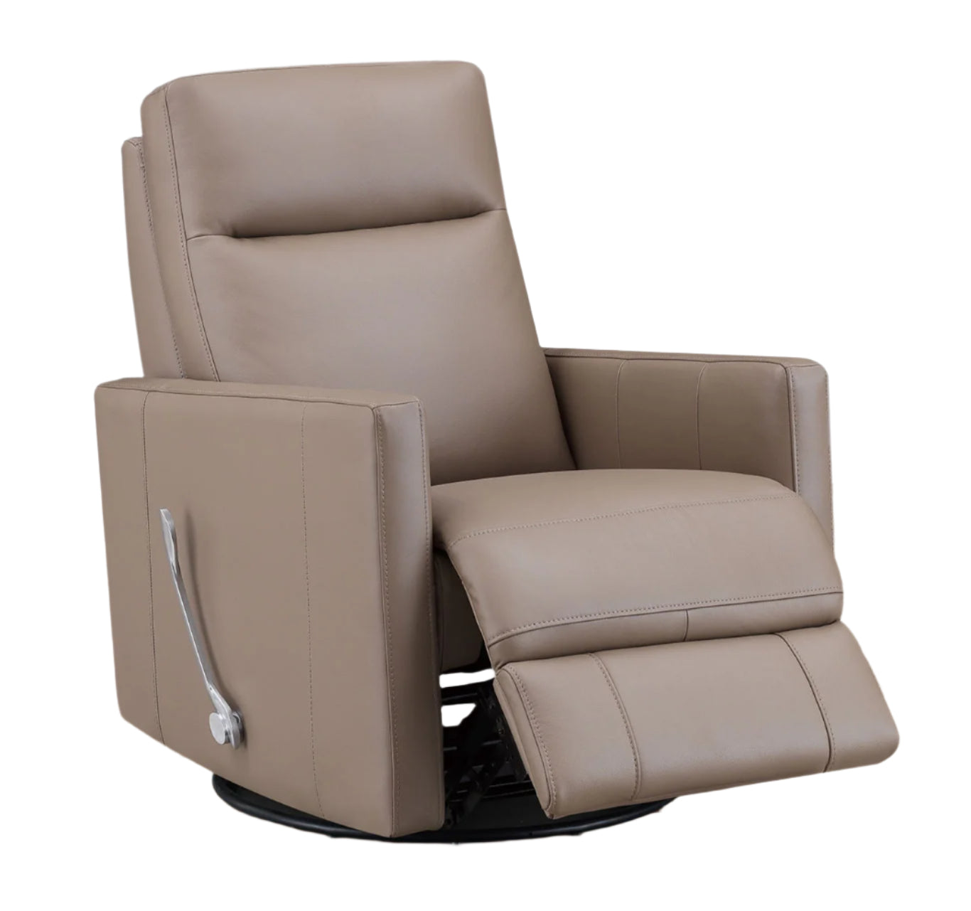 Ashby Taupe Leather Swivel Glider Recliner - MJM Furniture