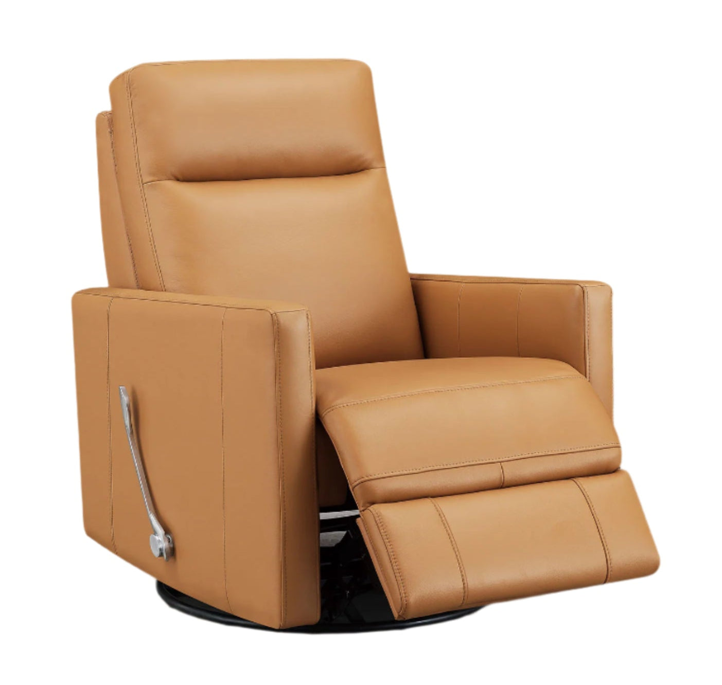 Ashby Lemon Leather Swivel Glider Recliner - MJM Furniture