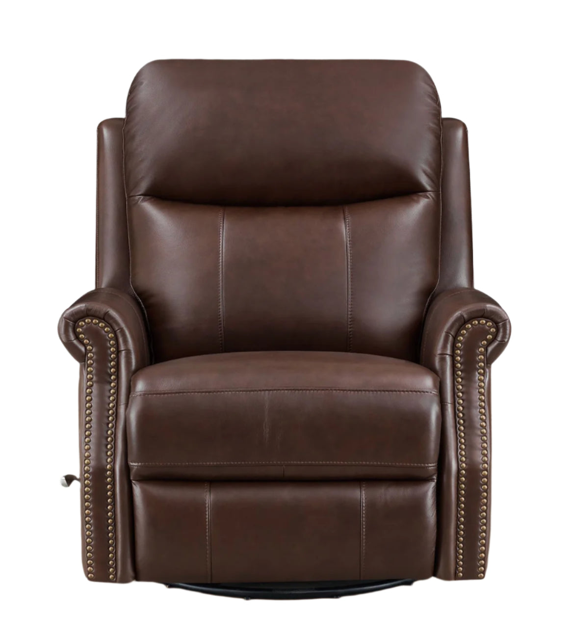 Royce Chestnut Leather Swivel Glider Recliner - MJM Furniture