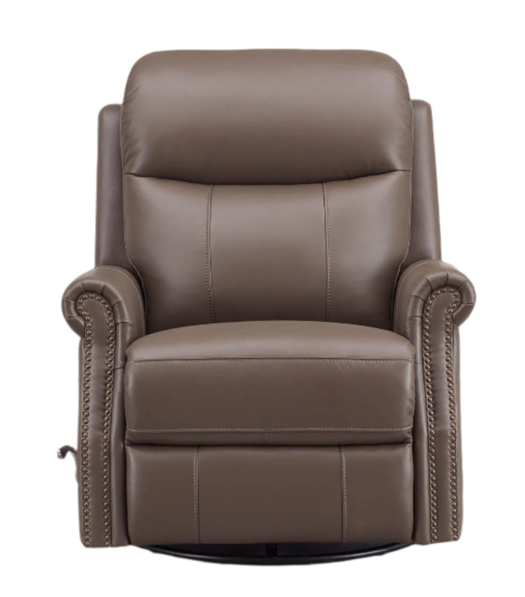 Royce Granite Leather Swivel Glider Recliner - MJM Furniture