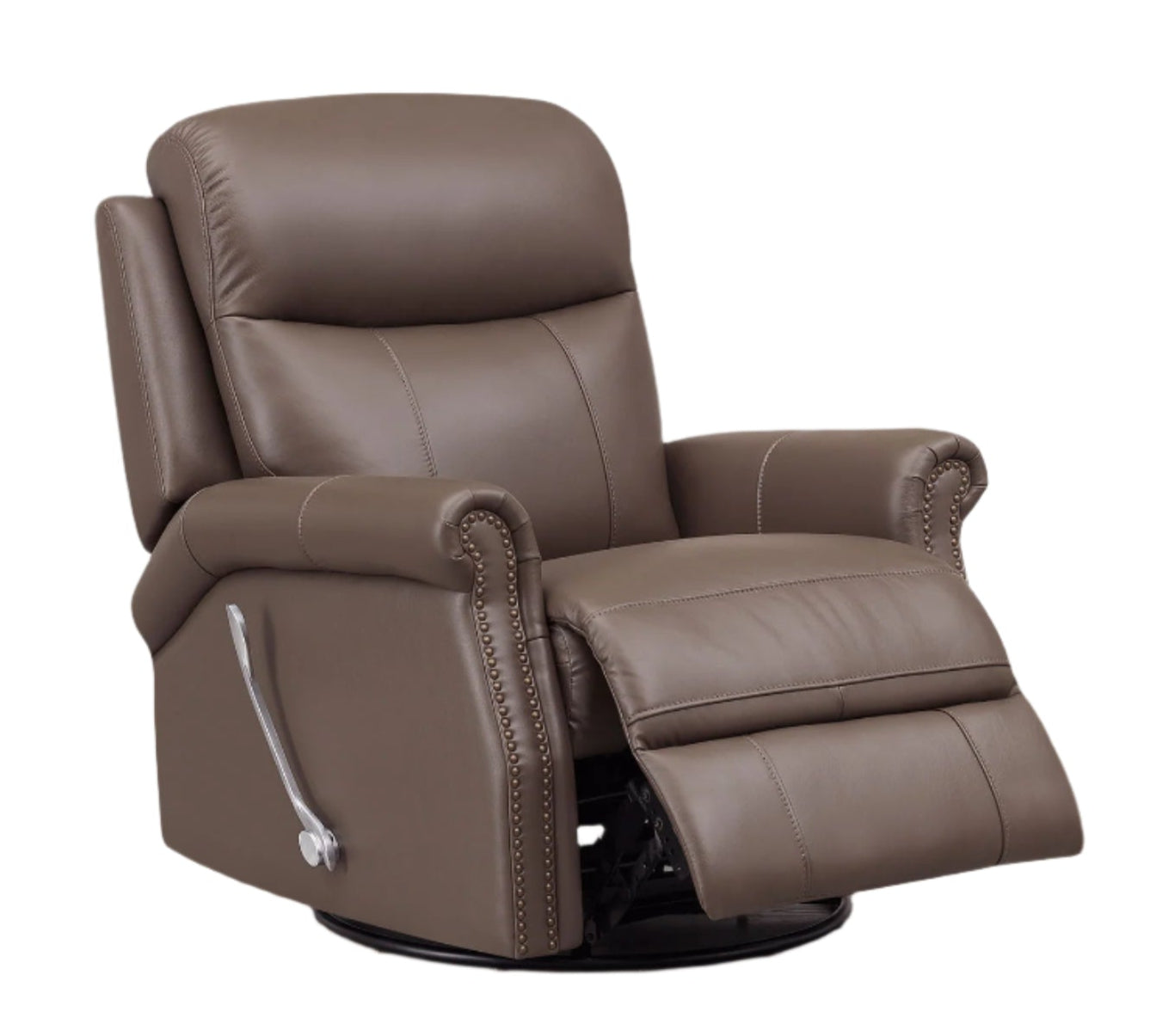 Royce Granite Leather Swivel Glider Recliner - MJM Furniture