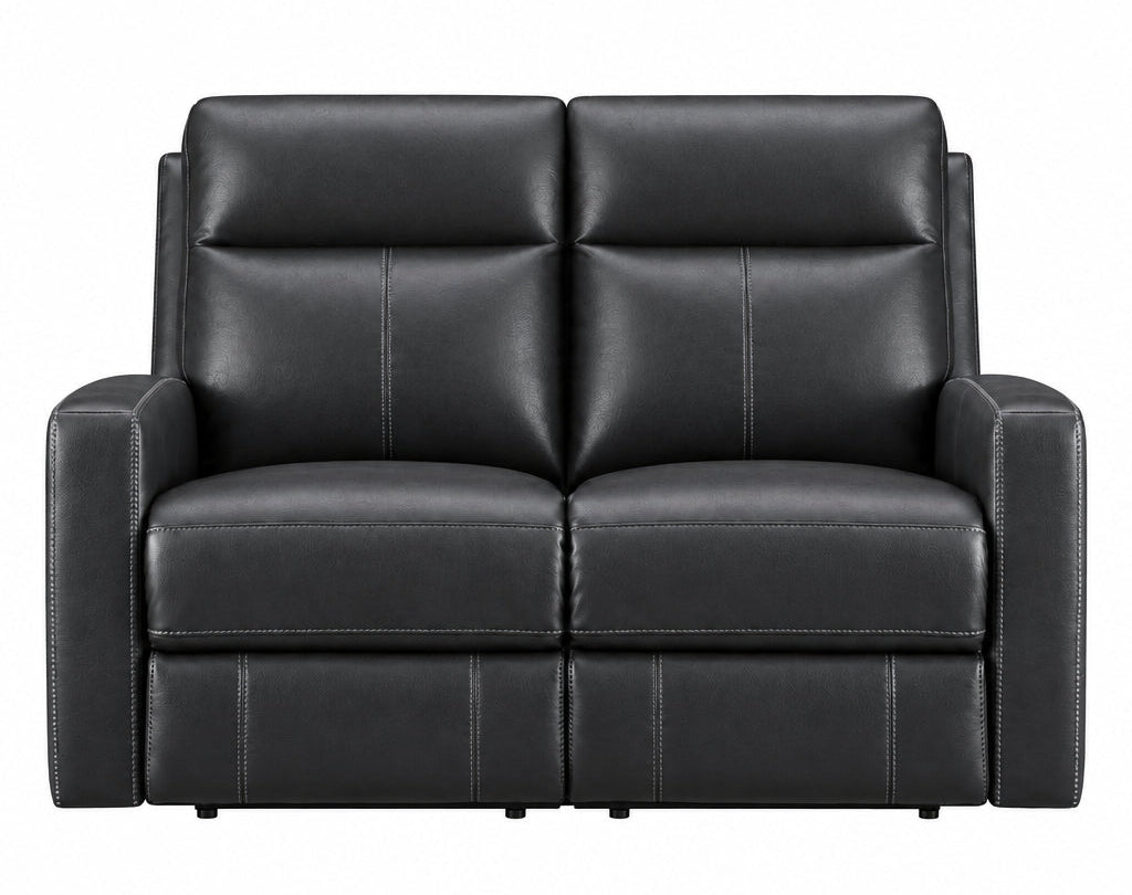 Modello 59.5" Black Leather Zero Gravity Power Reclining Loveseat