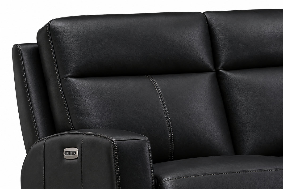Modello 84" Black Leather Zero Gravity Power Reclining Sofa