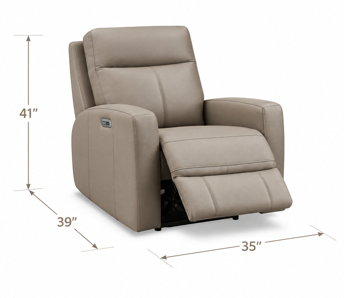 Modello 35" Taupe Leather Zero Gravity Power Reclining Chair