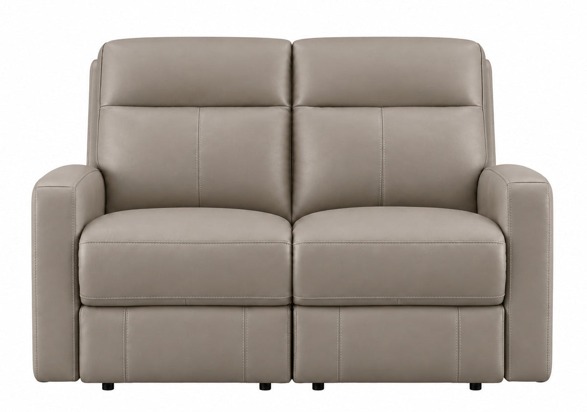 Modello 59.5" Taupe Leather Zero Gravity Power Reclining Loveseat