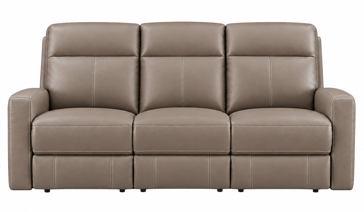Modello 84" Taupe Leather Zero Gravity Power Reclining Sofa