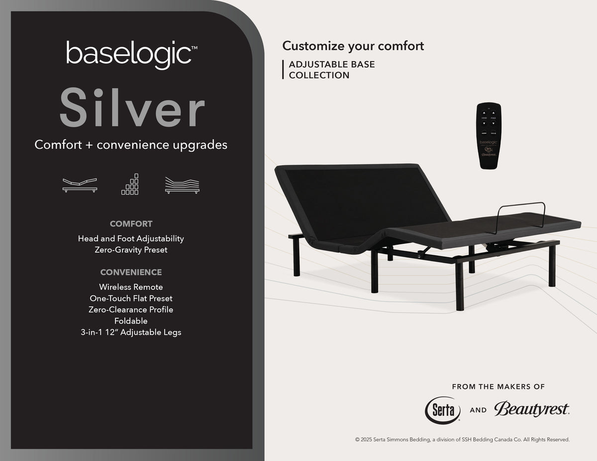 baselogic™ Silver Adjustable Base - MJM Furniture