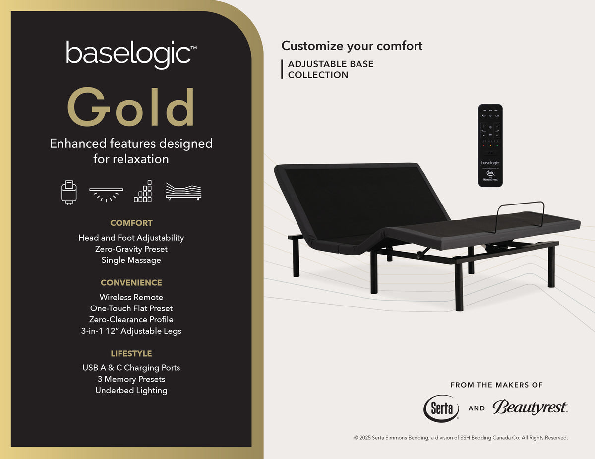 baselogic™ Gold Adjustable Base - MJM Furniture
