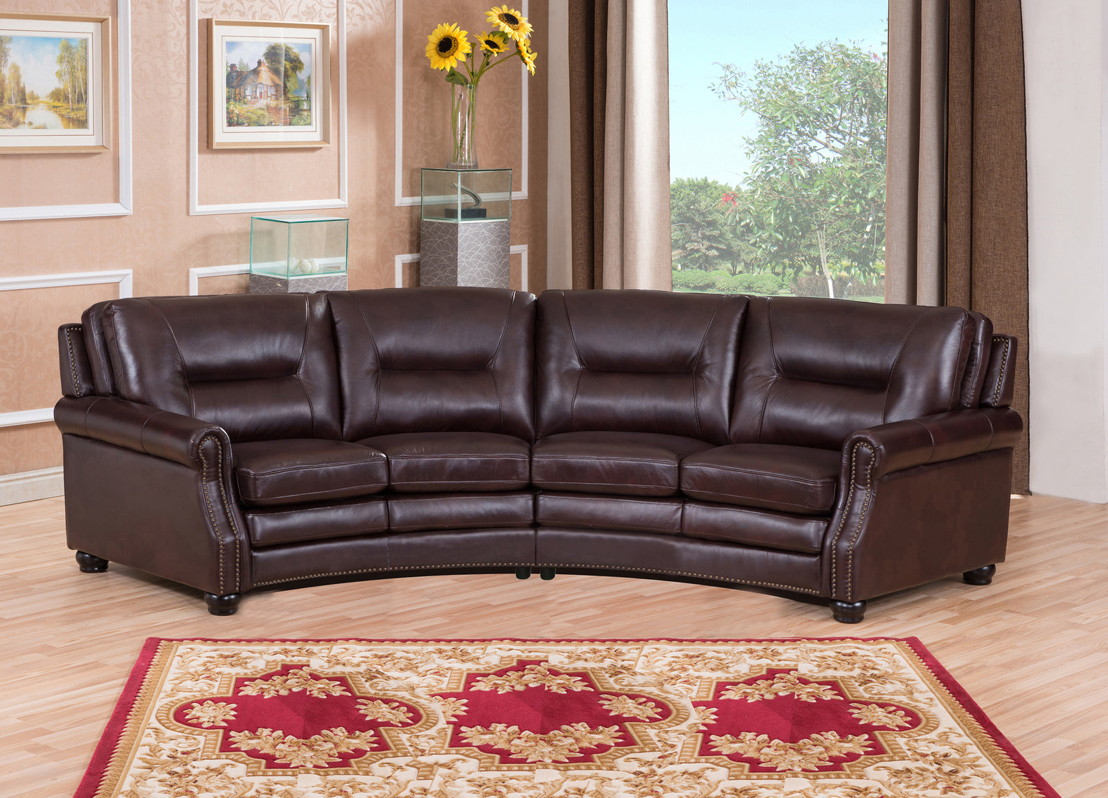 Kingston Curve Leather Sectional - MJM Furniture