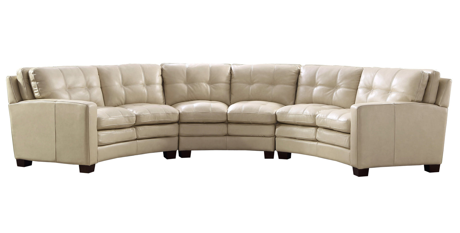 Bella Curve Cream Leather 4 Piece Sectional - MJM Furniture