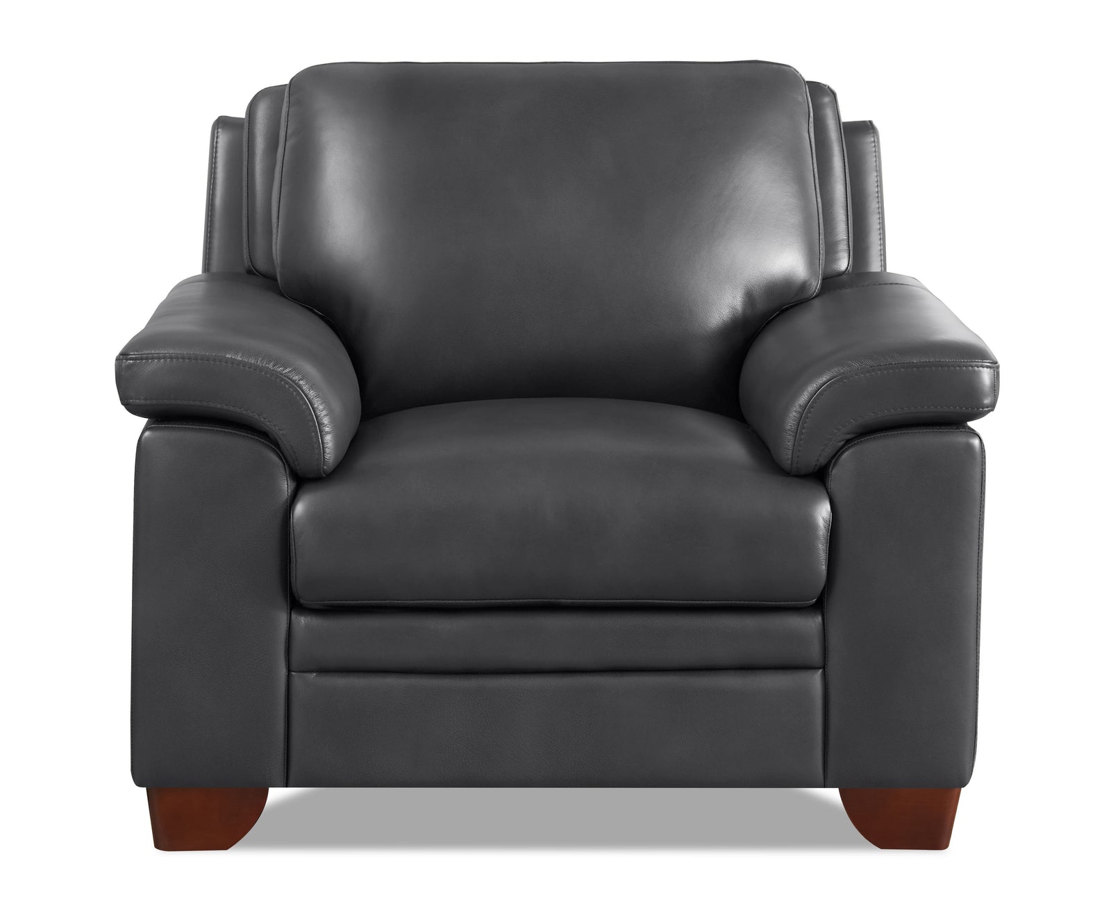 Chatham Gray Leather 2 Loveseats & Chair Set - MJM Furniture
