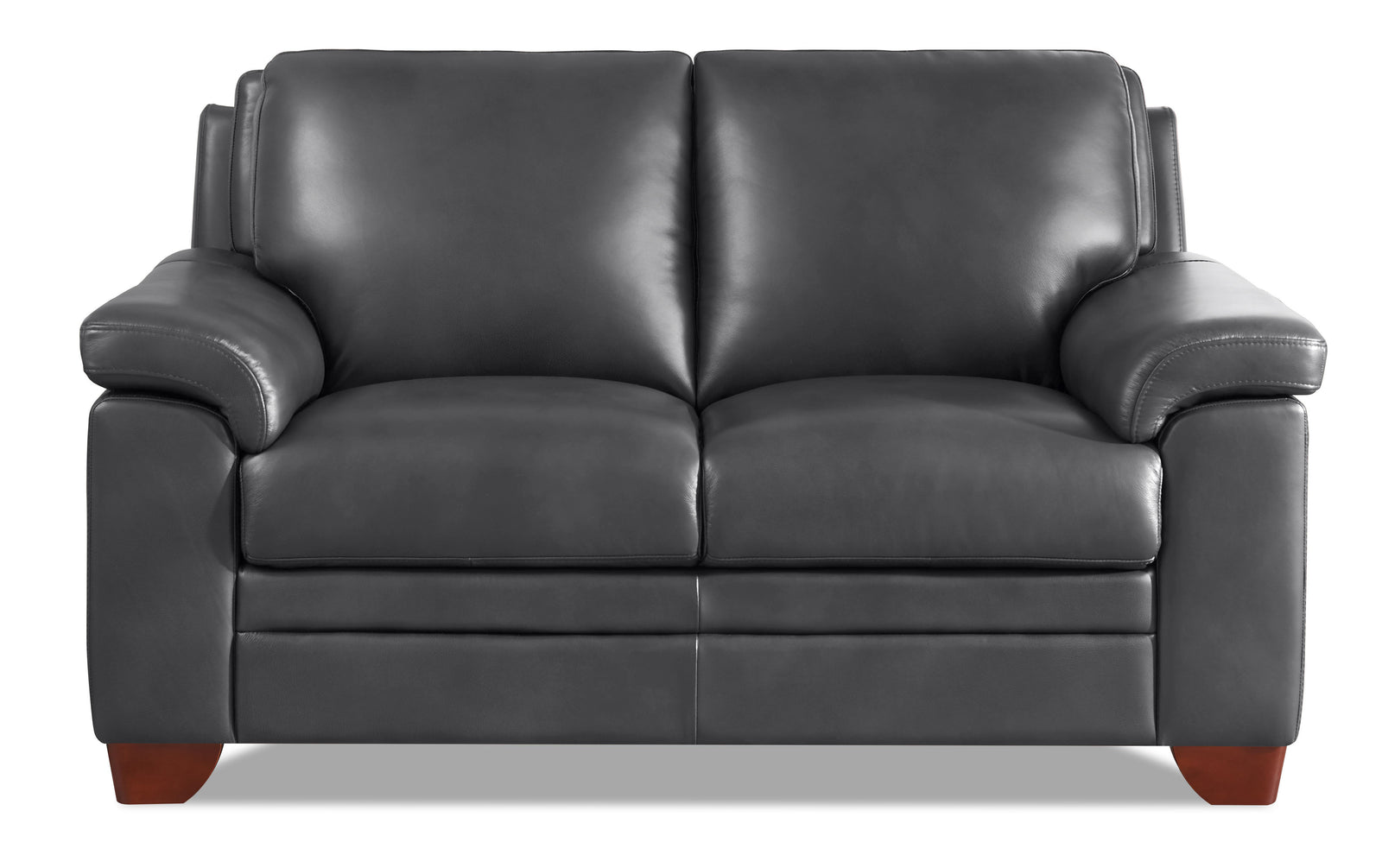 Chatham Gray Leather 2 Loveseats & Chair Set - MJM Furniture
