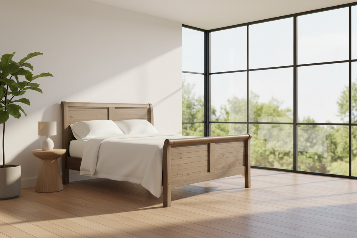Slater Mill Pine King Sleigh Bed - MJM Furniture