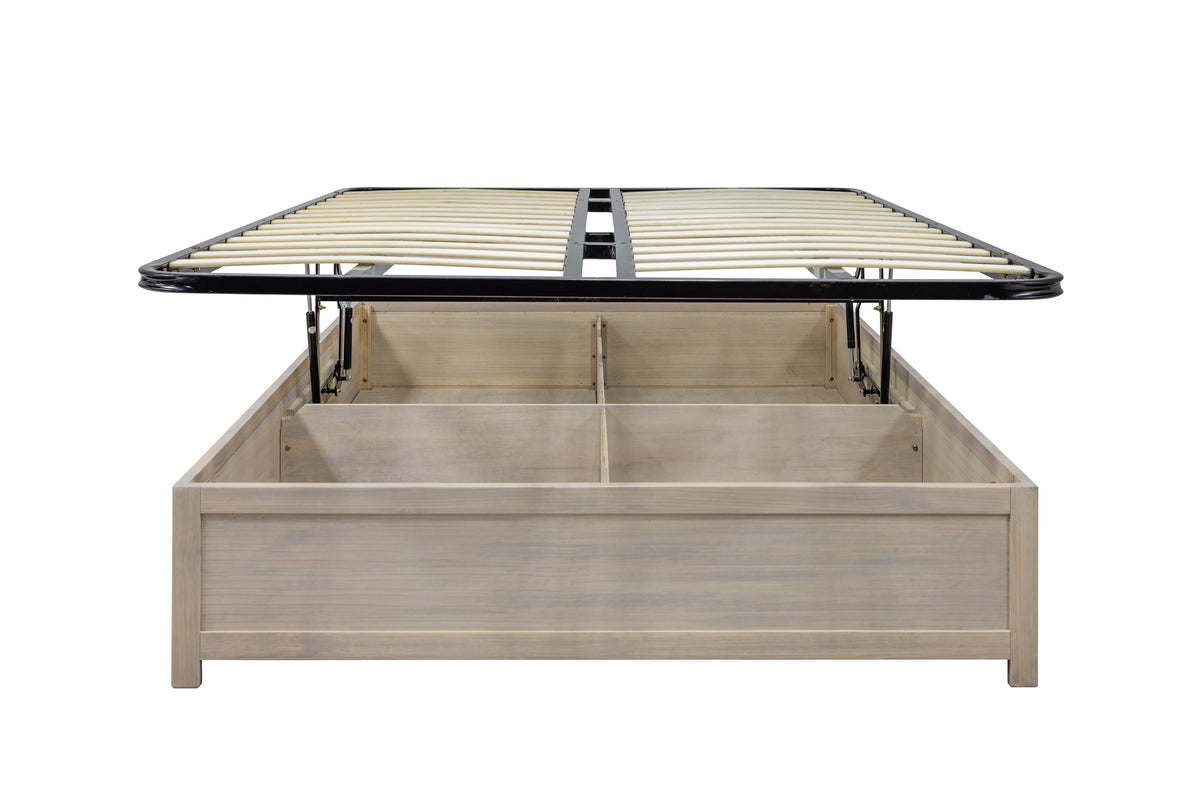 Oliver Pine Lift Storage Bed & 2 Nightstands - MJM Furniture