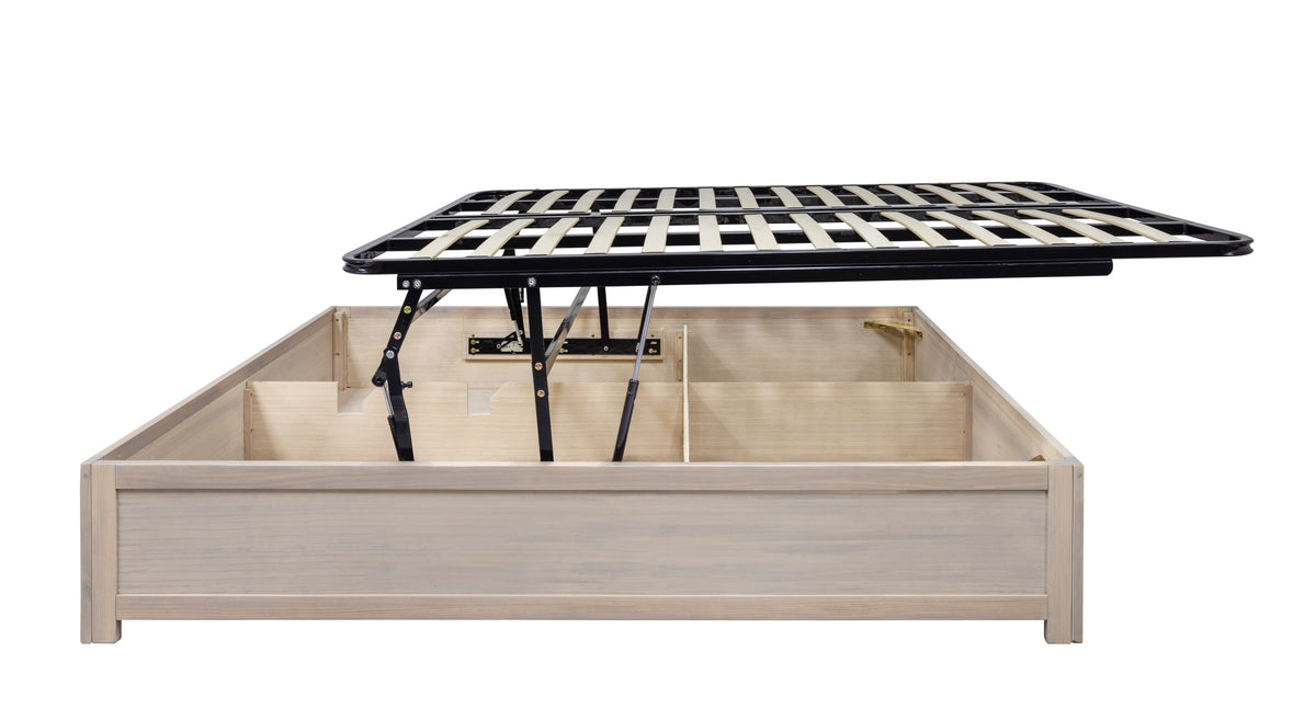 Oliver Pine Lift Storage Bed & 2 Nightstands - MJM Furniture