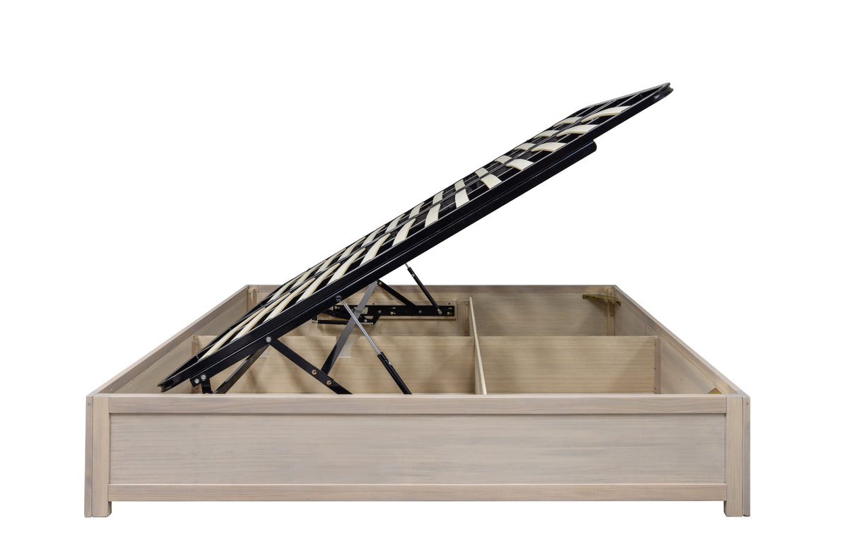 Oliver Pine Lift Storage Bed & 2 Nightstands - MJM Furniture