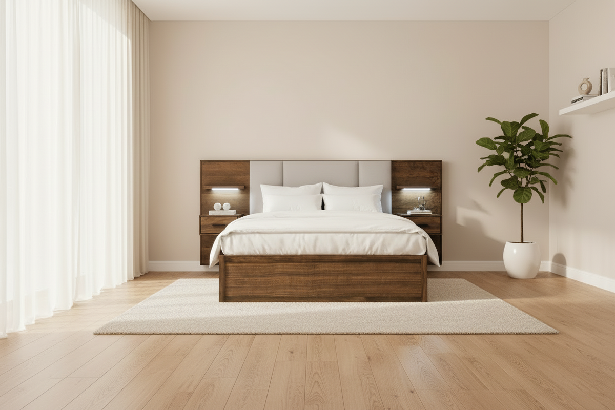 Oliver Pine Lift Storage Bed & 2 Nightstands - MJM Furniture