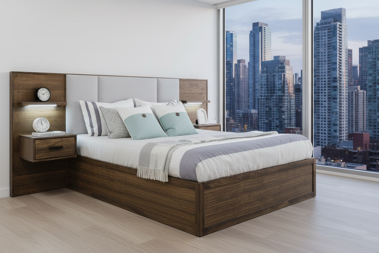 Oliver Pine Lift Storage Bed & 2 Nightstands - MJM Furniture