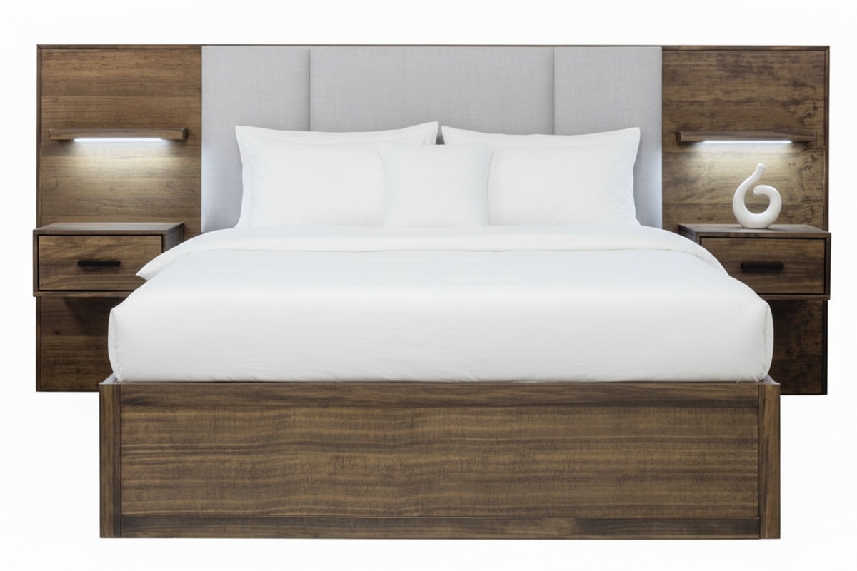 Oliver Pine Lift Storage Bed & 2 Nightstands - MJM Furniture