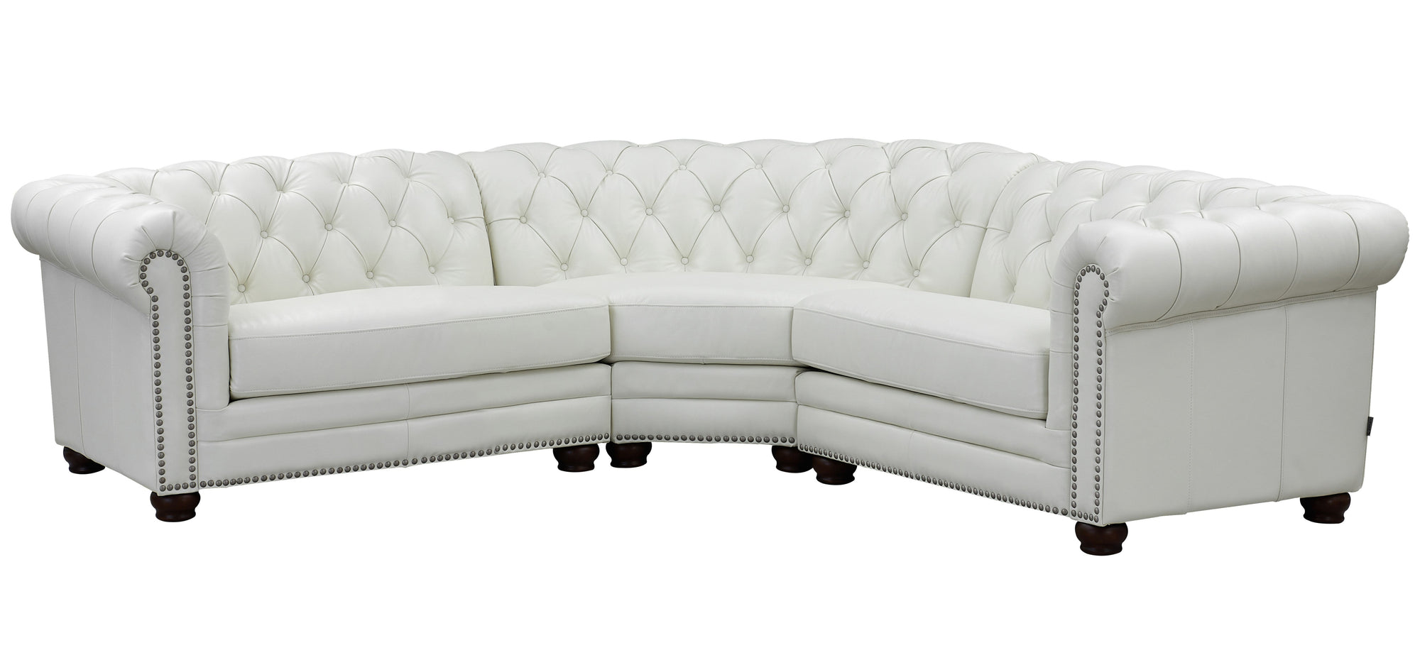 Kennedy White Leather Sectional - MJM Furniture