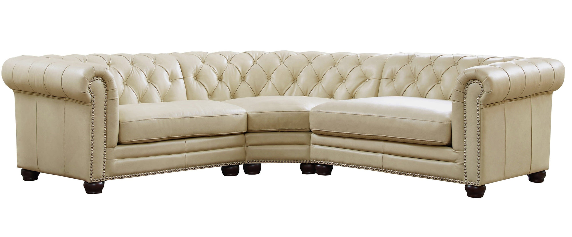 Kennedy Cream Leather Sectional - MJM Furniture